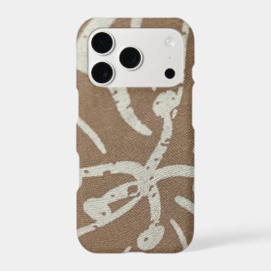 White Floral on Brown