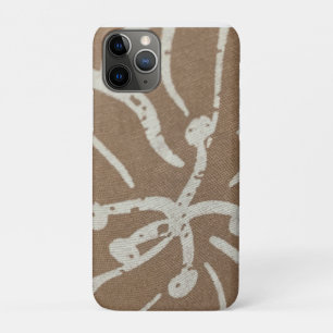 White Floral on Brown  iPhone 11 Pro Case