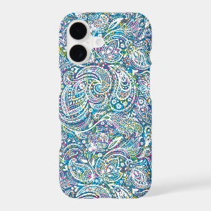 White Floral Paisley And Colourful Background