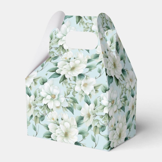 White Floral Party Treat Box (Front Side)