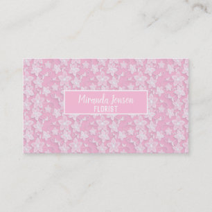 White Floral Pattern Business Card