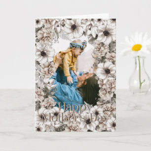 White Floral Photo Mother’s Day Card