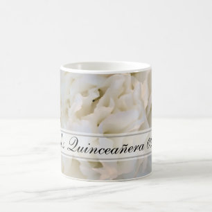 White Floral Quinceañera Coffee Mug