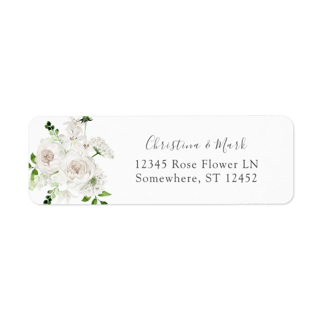 White Floral Return Address Label 2 (Front)