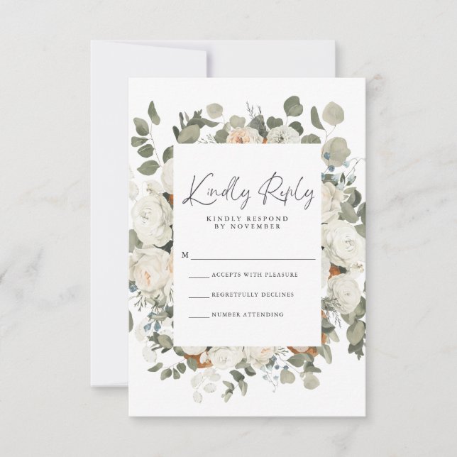 White Floral RSVP Card (Front)