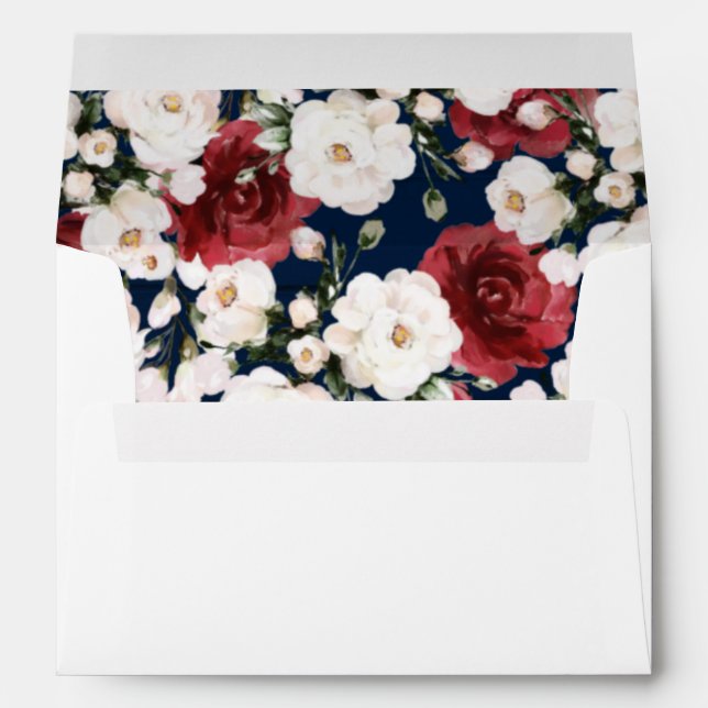 White Floral Rustic Wedding Invitation  Envelope (Back (Bottom))
