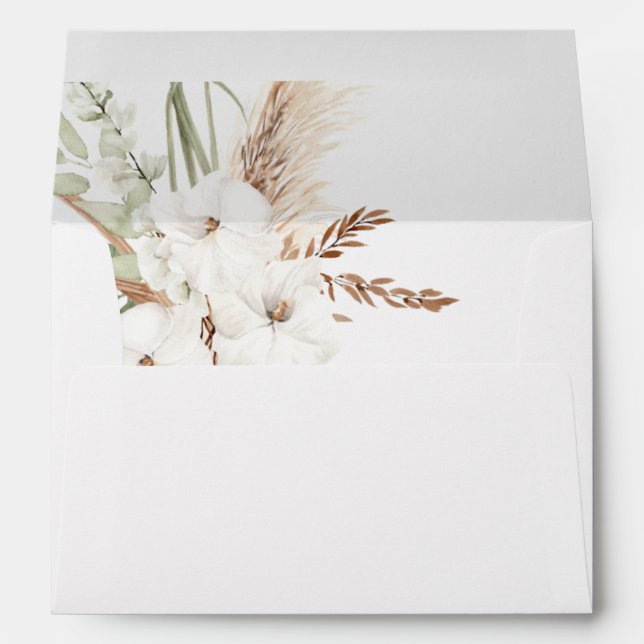 White Floral Summer Boho 2 Envelope (Back (Bottom))