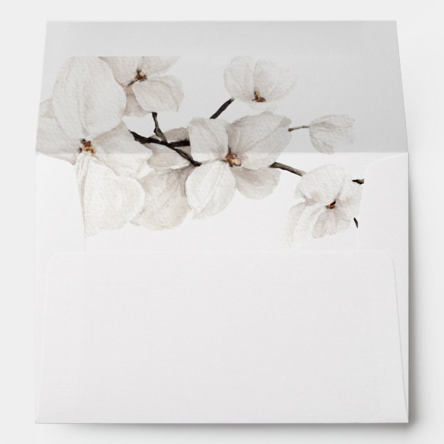 White Floral Summer Boho  Envelope (Back (Bottom))