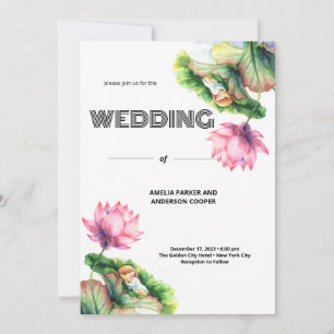 White Floral Symphony Wedding Invitation