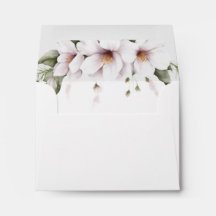 White Floral Thank You Card Envelopes