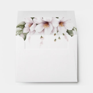 White Floral Thank You Card Envelopes