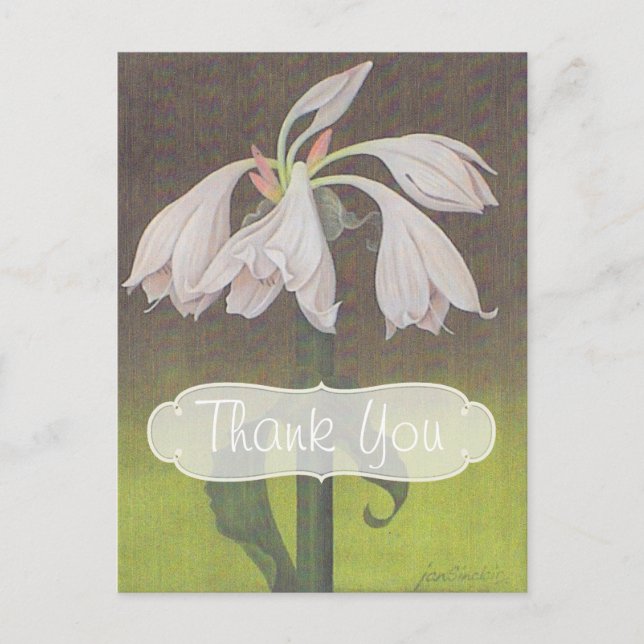 White Floral Thank You Postcard (Front)