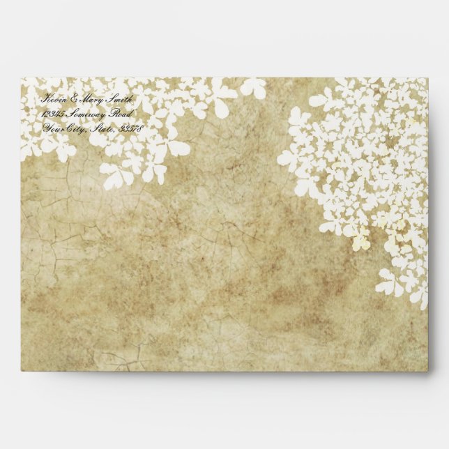 White Floral Vintage Envelope (Front)