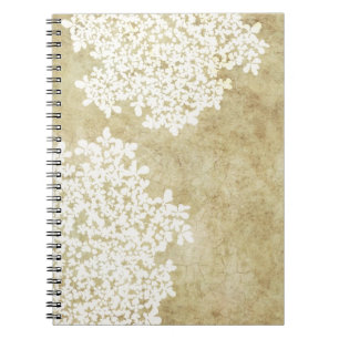 White Floral Vintage Notebook