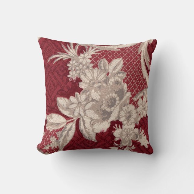 White Floral Wallpaper Cushion (Front)