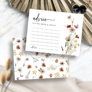 White Floral Wedding Advice Card