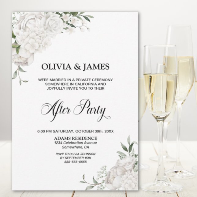 White Floral Wedding After Party Invitation (Creator Uploaded)