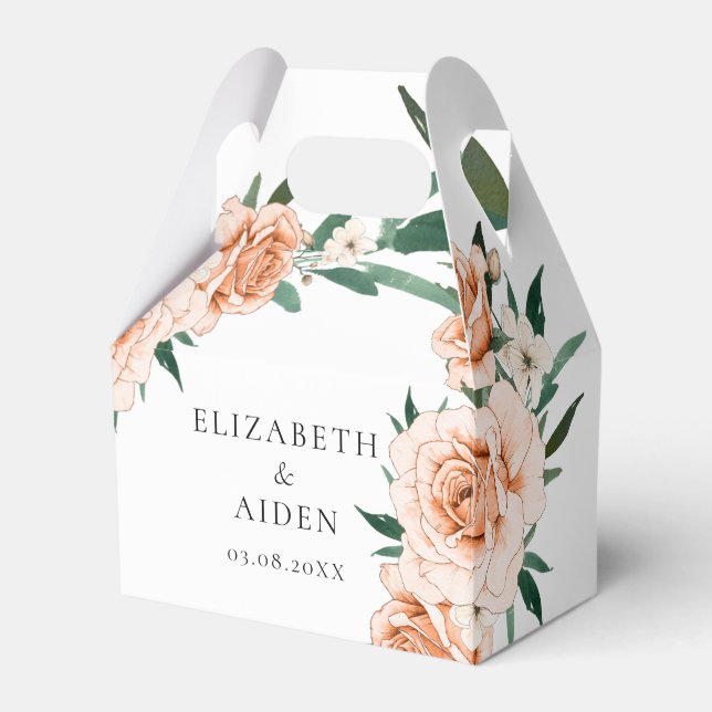 White Floral Wedding Collection Favour Box (Front Side)