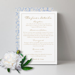 White Floral Wedding Detail Enclosure Card
