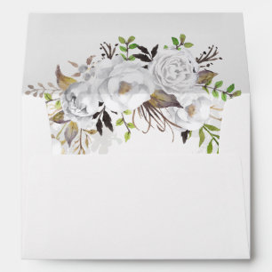 White Floral Wedding Envelopes