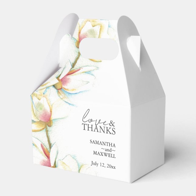 White Floral Wedding Favour Boxes Personalised (Front Side)
