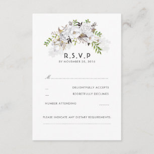 White Floral Wedding RSVP
