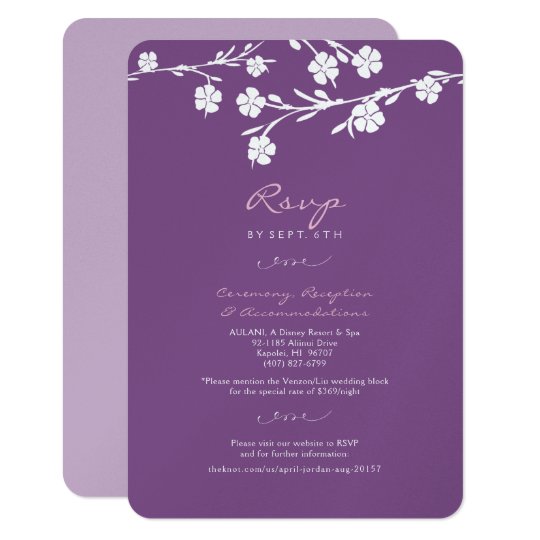 White Floral Wedding RSVP Reception Card