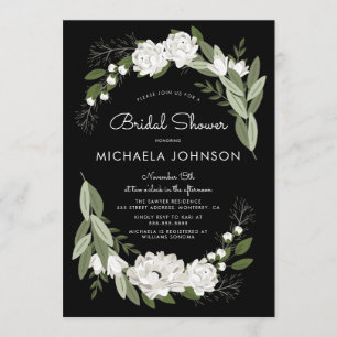White Floral Wedding Sprigs Invitation
