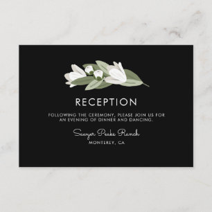 White Floral Wedding Sprigs Reception Invitation