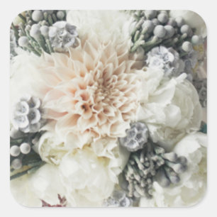 White Floral Wedding Stickers