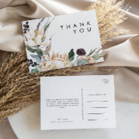 White Floral Wedding Thank You 