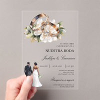 White Floral with ring Spanish Wedding