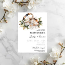 White Floral with ring Spanish Wedding