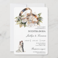 White Floral with ring Spanish Wedding