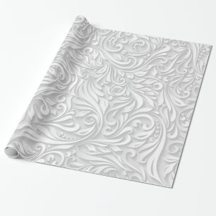 White Floral Wrapping Paper