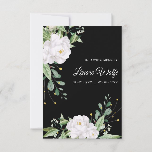 White Floral Wreath Memorial Funeral Loved One (Front)