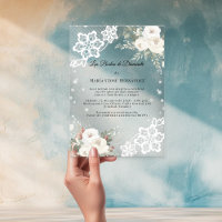 White Florals Invitación Bodas de Diamante