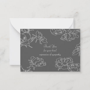 White Flower After Funeral Thank You Cards