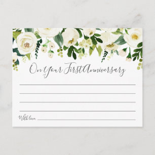White Flower and Green Wedding Time Capsule Cards
