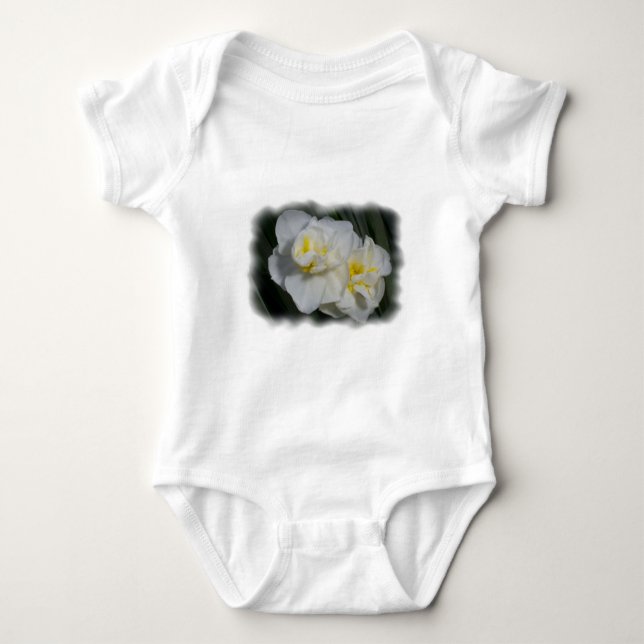 White Flower Baby Bodysuit (Front)