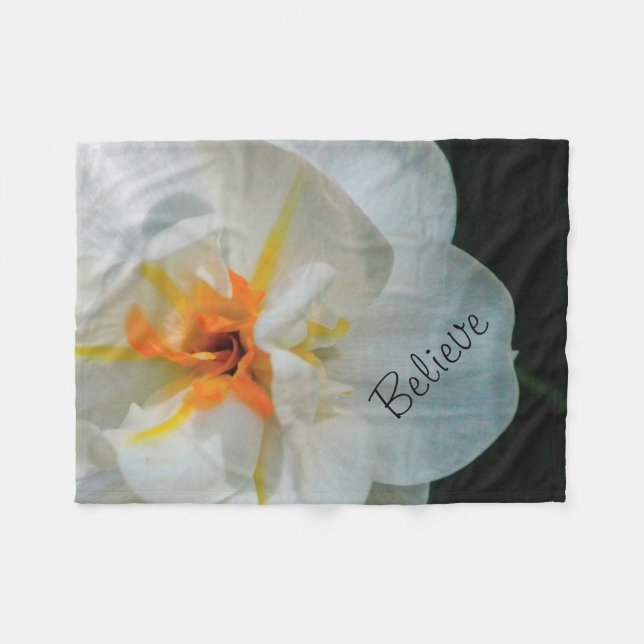 White Flower Blanket (Front (Horizontal))