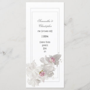 White flower bouquet church wedding program programme