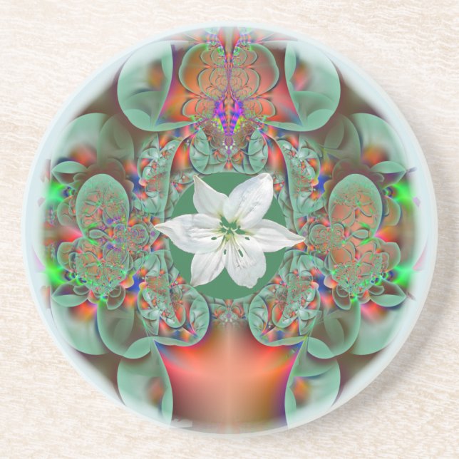 White Flower Bouquet Coaster (Front)