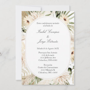 White flower bouquet Wedding Invitation