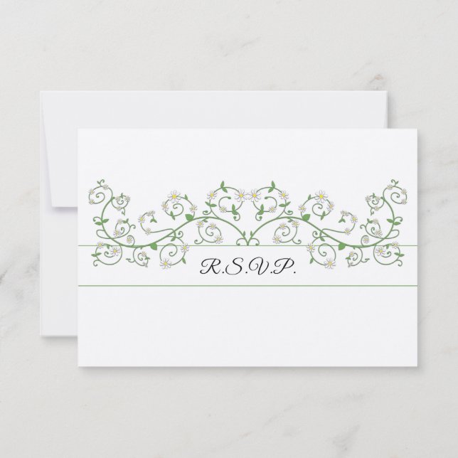 White Flower Climbing Vine  RSVP Card (Back)