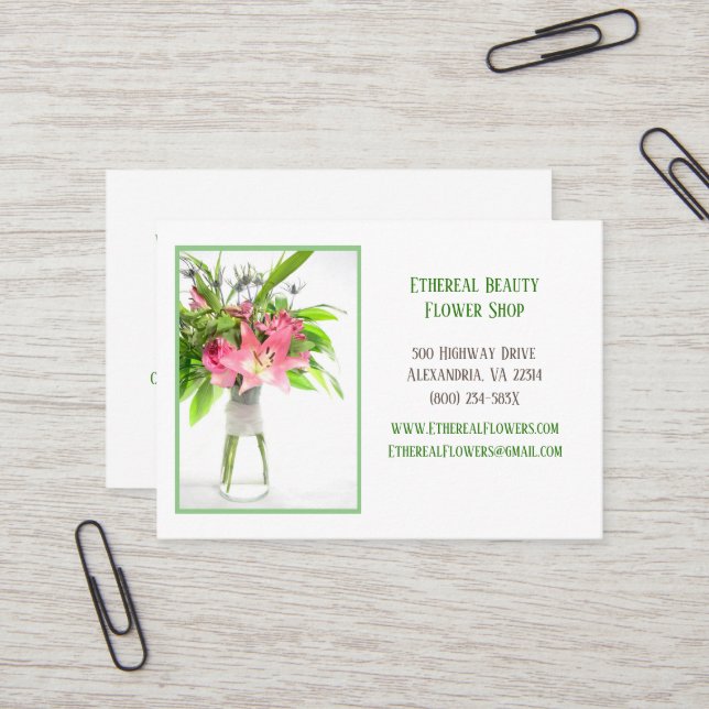 White flower delivery  business card (Front/Back In Situ)