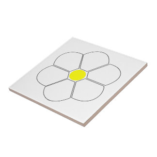 White Flower Design Tile
