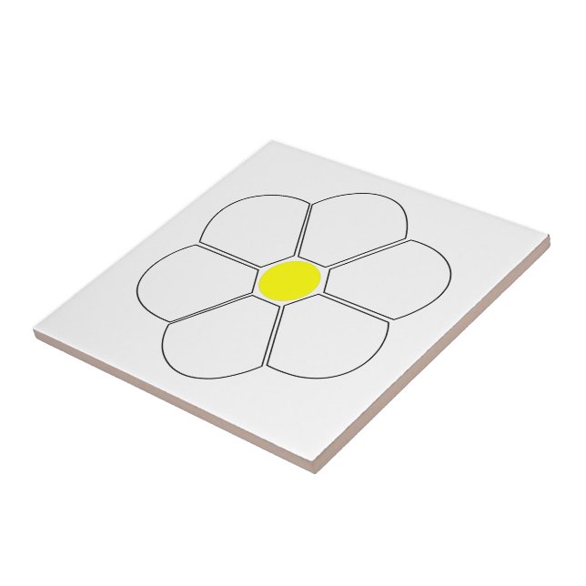 White Flower Design Tile (Side)