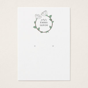 White Flower Earring Jewellery Display Card