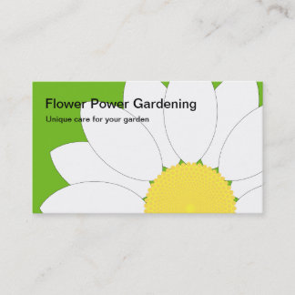 White Flower, Flower Power Gardening, Unique ca... Business Card
